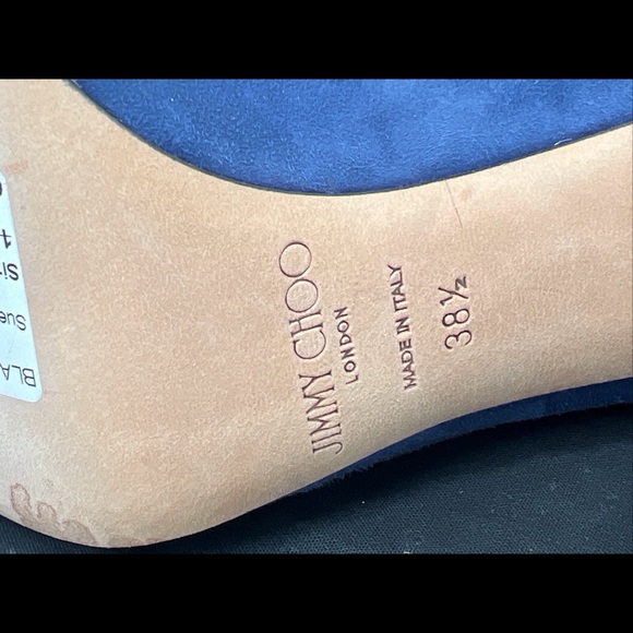 Authentic Jimmy Choo Women's Pop Blue Suede Leather Blaize 100 Boots Shoes ~38.5 - Picture 11 of 16